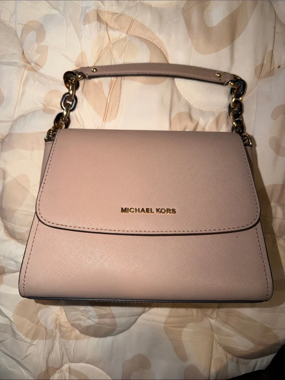 Michael Kors Sofia Small Satchel & Matching Trifold Wallet Set Blush Pink